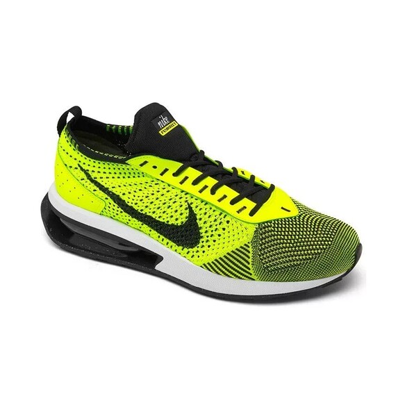 flyknit racer black white volt womens